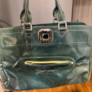 Longchamp Green Patent
Leather Handbag